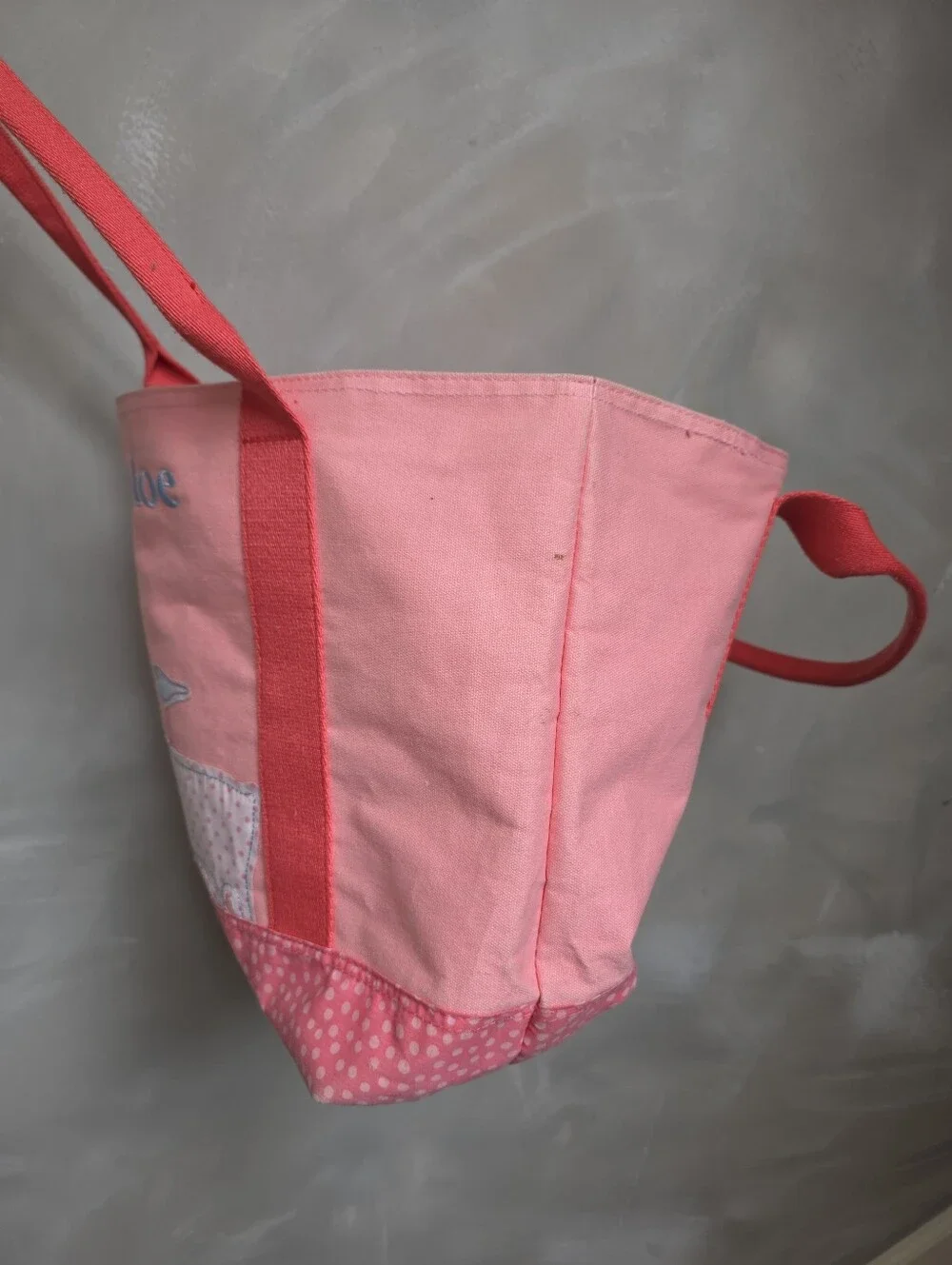 Vtg 2011 Pottery Barn Kids Pink Canvas Giraffe Tote Bag 